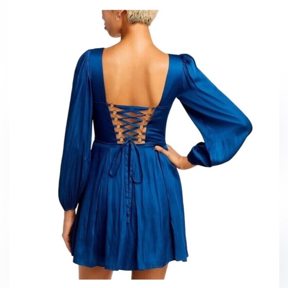 Teal Satin Dress - Picture 2 of 5